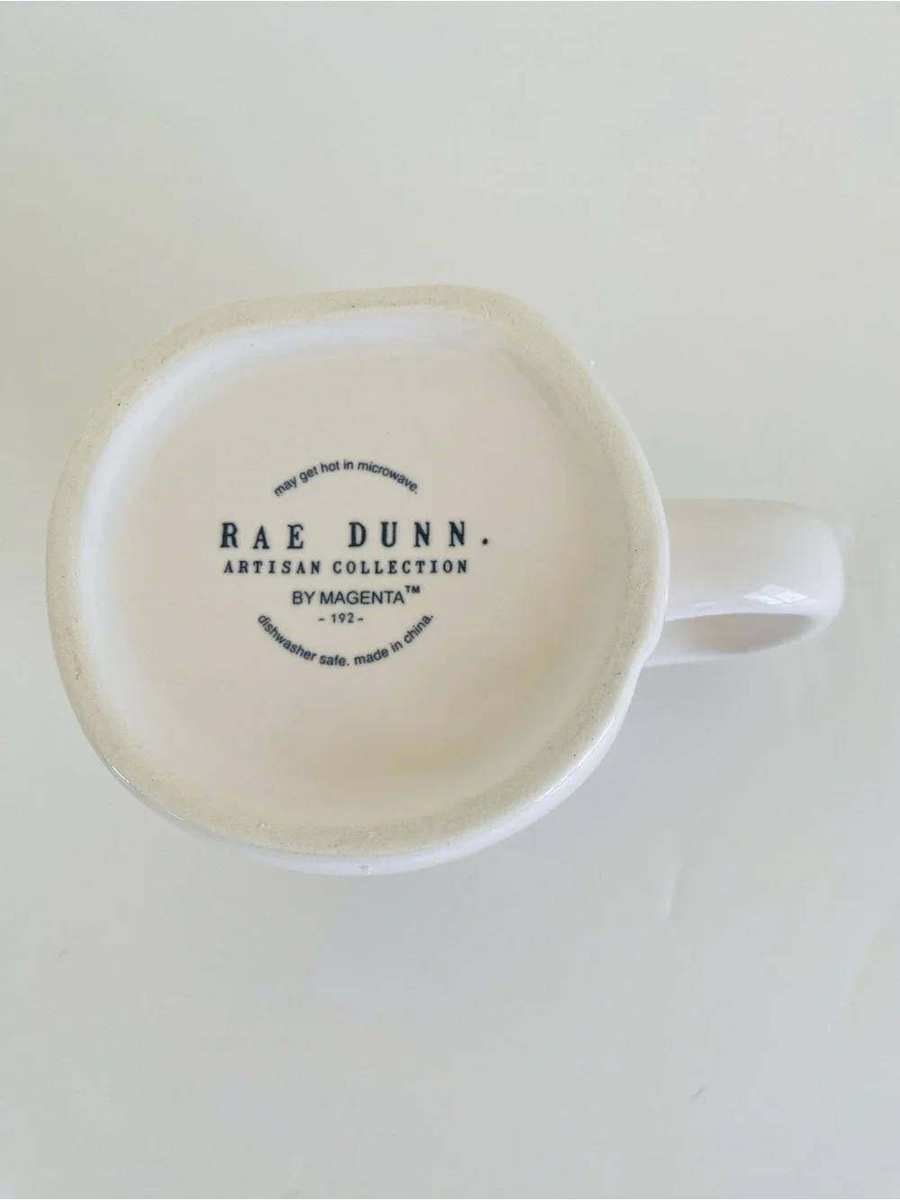 Rae Dunn WINK WINK White Ceramic Mug with Red Interior Farmhouse Cottagecore